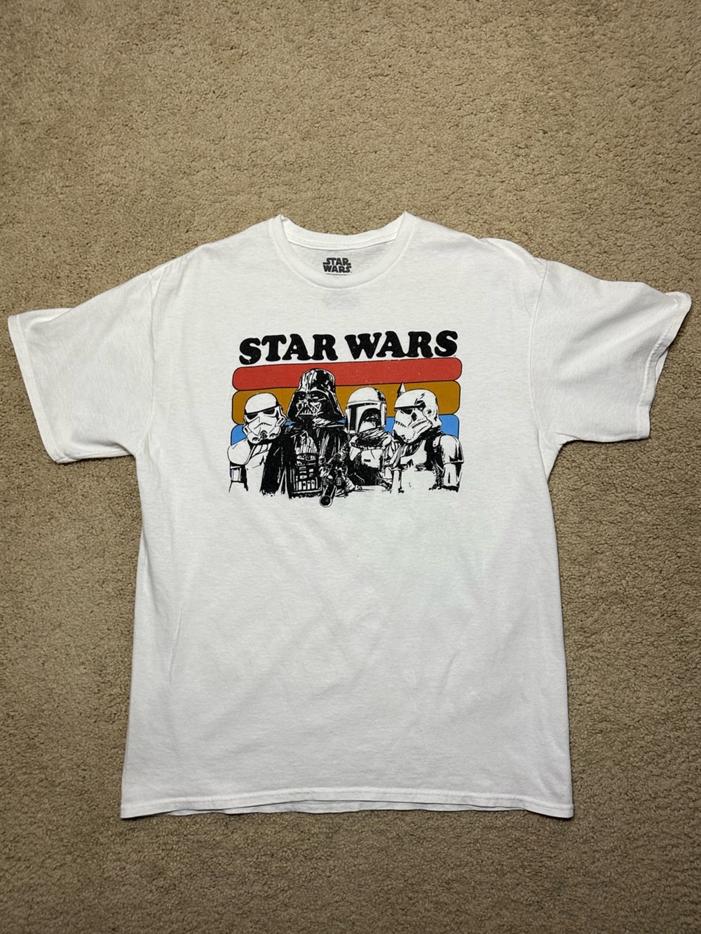 Star Wars Retro Style T-Shirt Darth Vader, Stormtroopers, Boba Fett Men Size L